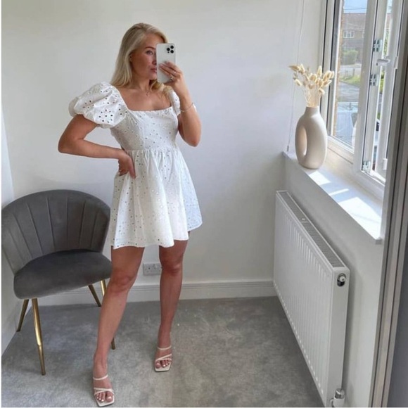 ZARA DRESS WITH CUTWORK EMBROIDERY SIZE L 0881/318 - Picture 3 of 12